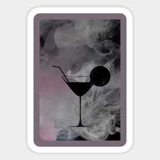 Smokey Cocktail Glass Silhouette Sticker